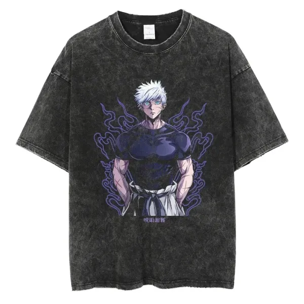 Design Jujutsu Kaisen Gojo Satoru Acid Wash T-Shirt - 1
