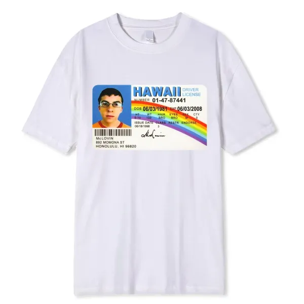 Design Hawaii Driver License Graphic T-Shirt Black - 3