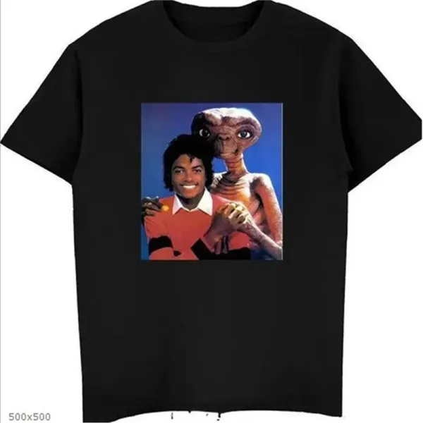Design Michael Jackson x E.T. Graphic Black T-Shirt - 1