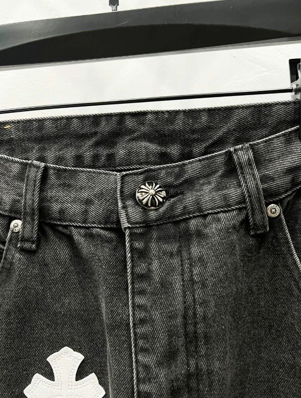 Chrome Hearts Cross-Embroidered Beige Denim Jeans - 7