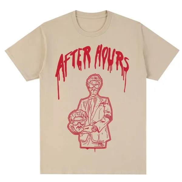 Design After Hours Graphic Print Beige T-Shirt T-Shirts - 1