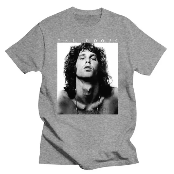 Design The Doors Jim Morrison Portrait Gray T-Shirt T-Shirts - 1