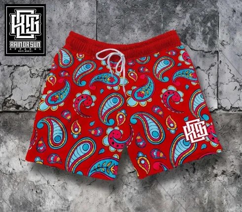 Design Rain or Sun Apparel Psychedelic Face Print Swim Shorts Multicolor Swimwear - 11