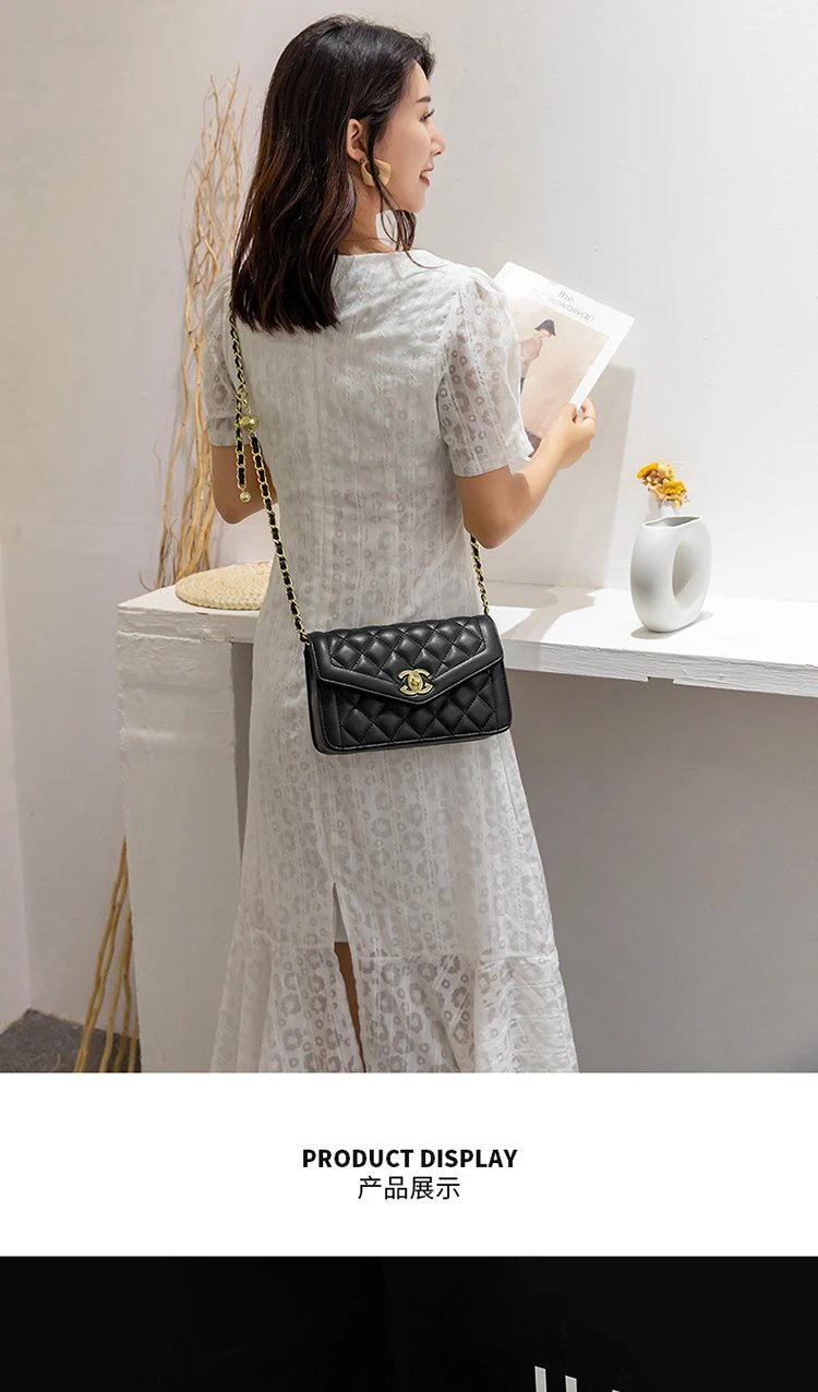 Chanel Classic Flap Bag Black Quilted Leather Chain Shoulder Bag - 13