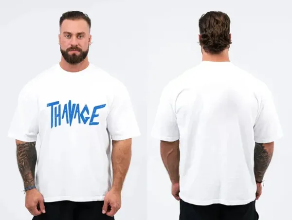 Design Thavage Logo Graphic T-Shirt White T-Shirts - 1