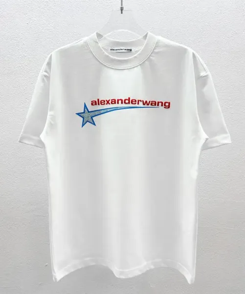 Alexander Wang Logo Neck T-Shirt White T-Shirt - 25