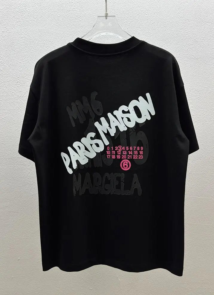 MM6 Maison Margiela Numeric Print Oversized T-Shirt Black