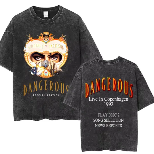 Design Michael Jackson Dangerous Special Edition Acid Wash T-Shirt T-Shirts - 1