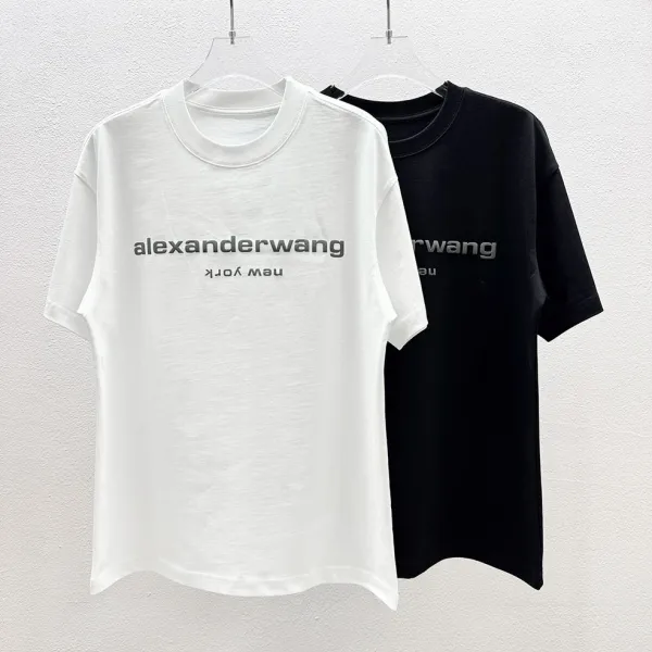 Alexander Wang Logo Neck T-Shirt White T-Shirt - 50