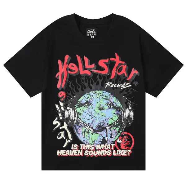 Hellstar Records Is This What Heaven Sounds Like? Graphic T-Shirt Black - 1
