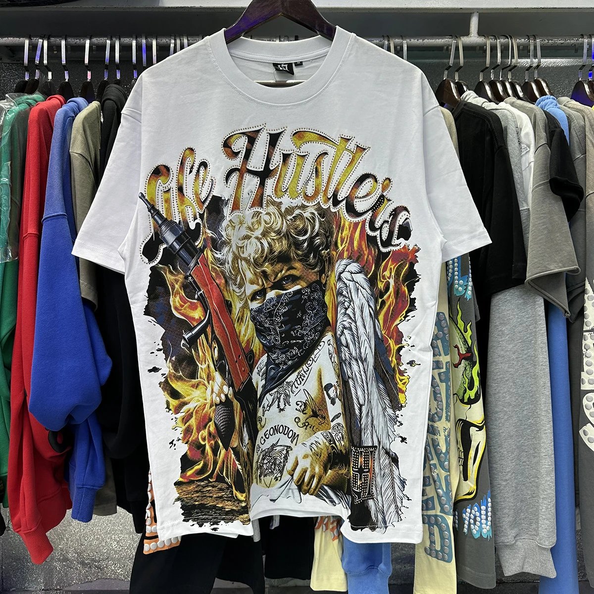 Design Life Hustlers Jesus Is King Graphic T-Shirt Black T-Shirts - 50