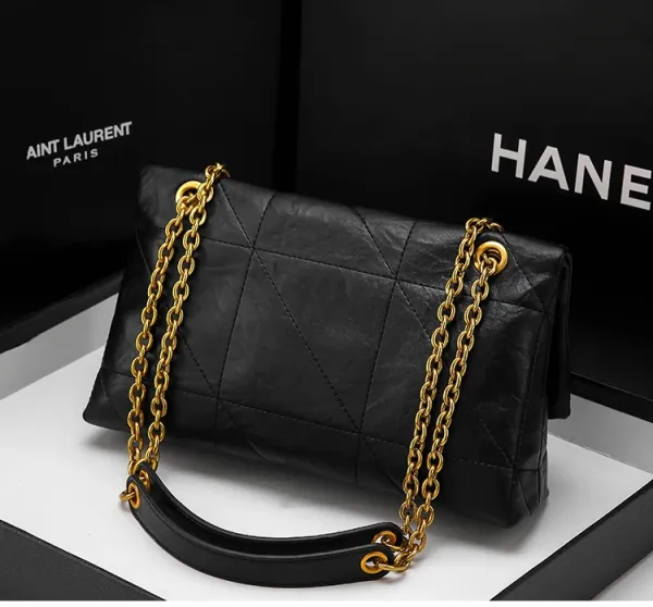 Chanel Gabrielle Small Black Quilted Leather Chain Bag - 17