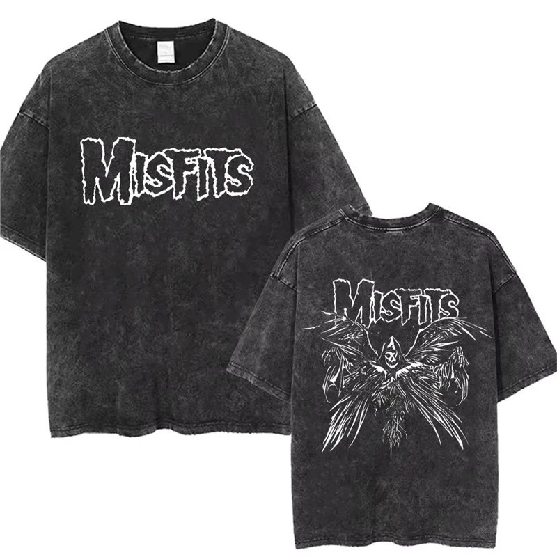 Washed Misfits Band Punk T-shirt
