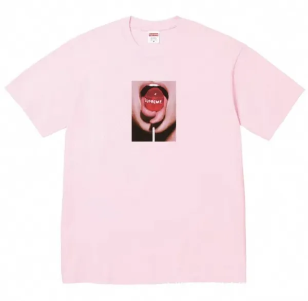 Supreme Lollipop Print Pink T-Shirt - 1
