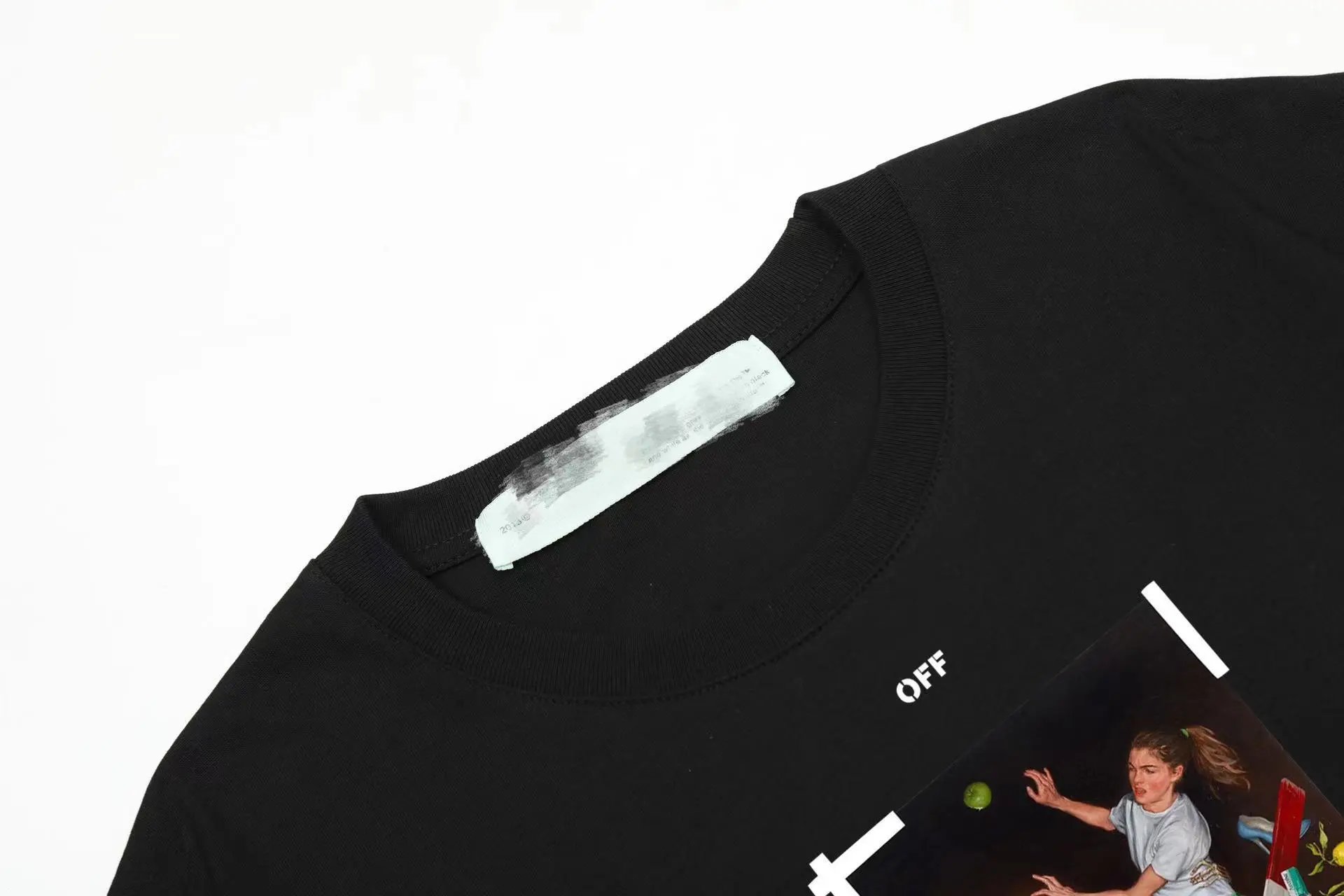 Design Abstract Graphic Print Black Oversized T-Shirt - 5