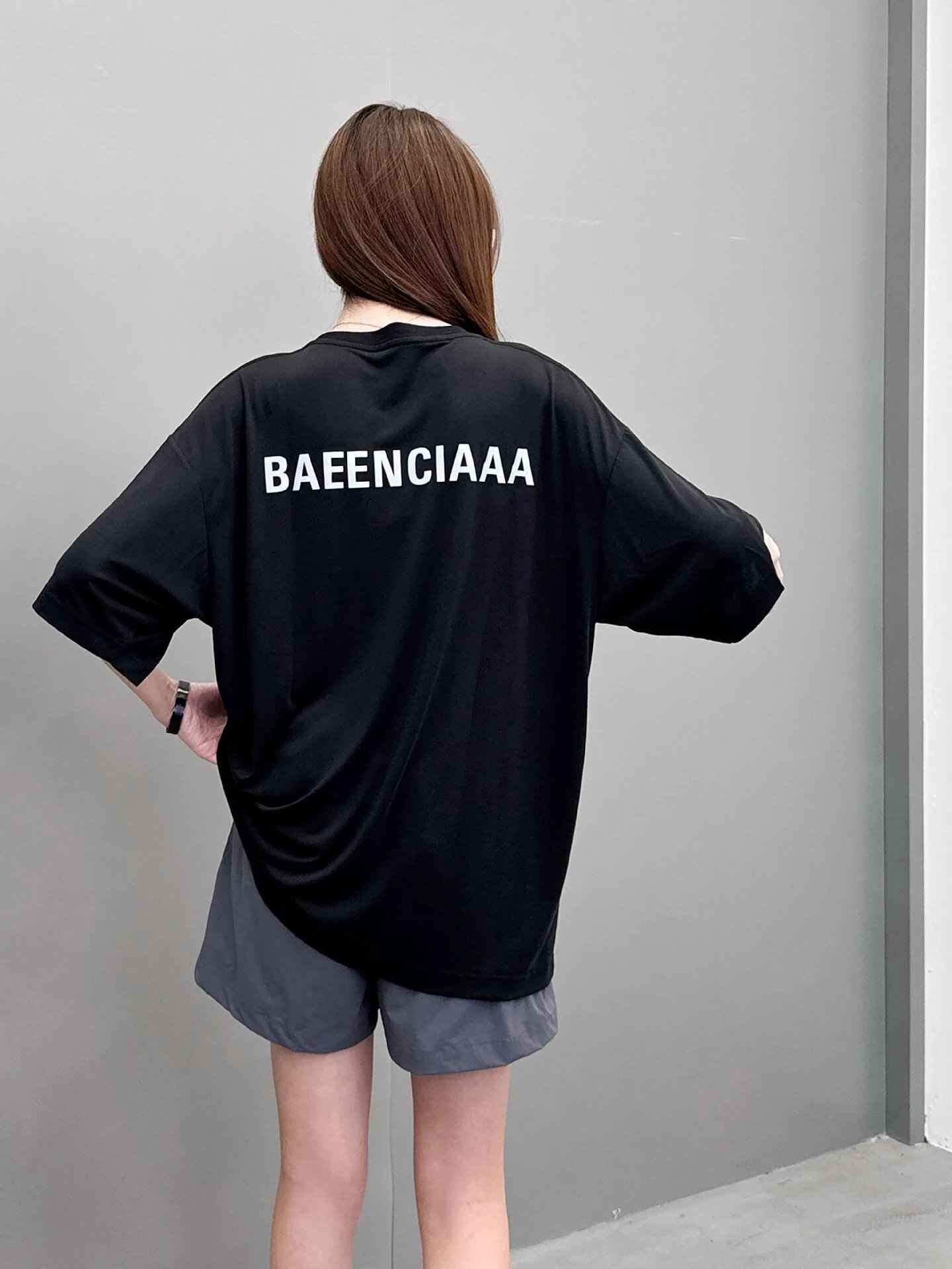 Balenciaga BAEENCIAAA Oversized Black T-Shirt - 8