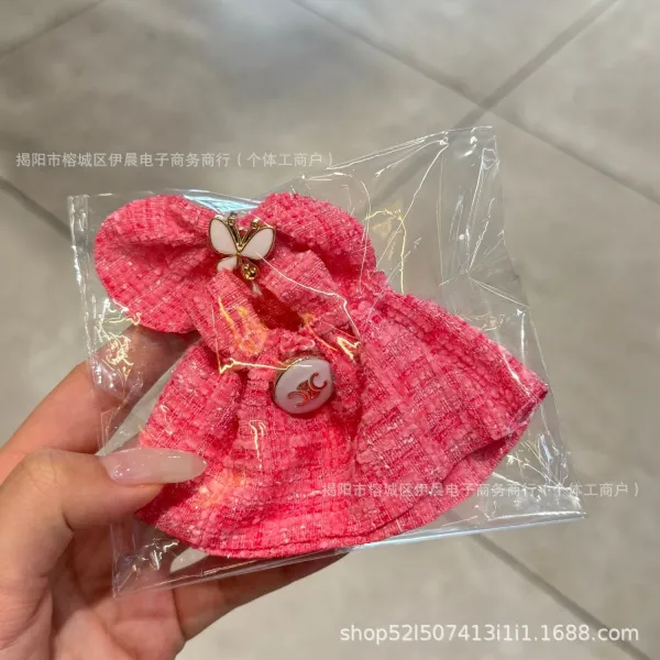 Chanel Chanel-Inspired Tweed Bow Headband in Pink with Butterfly and CC Logo Accessories - 14