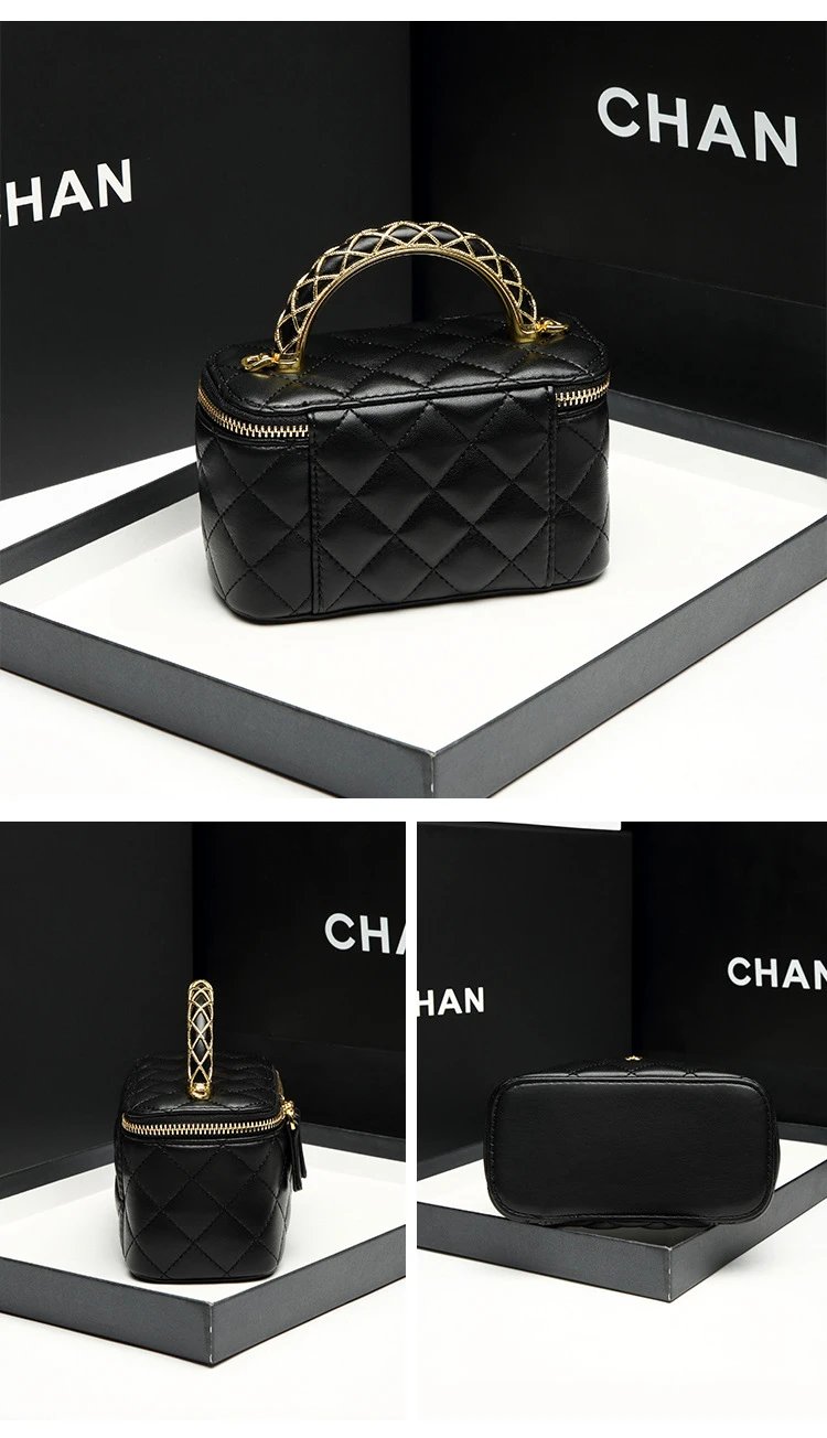Chanel Coco Handle Black Quilted Leather Chain Handbag - 18