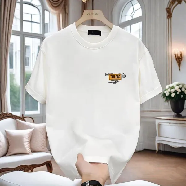 Design Saru TFH 962 Graphic Print White T-Shirt - 4
