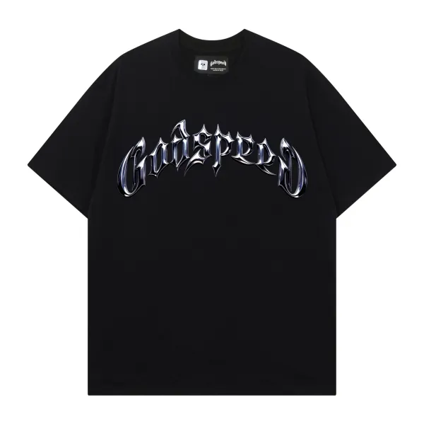 Godspeed Liquid Chrome Logo Black T-Shirt - 7