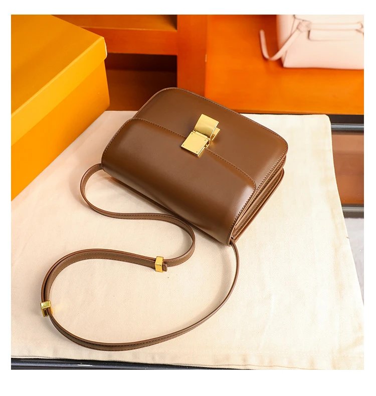 Celine Triomphe Mini Brown Leather Crossbody Bag - 18