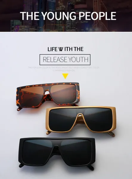 Design C3 Black / Yellow Oversized Shield Sunglasses Eyewear - 5