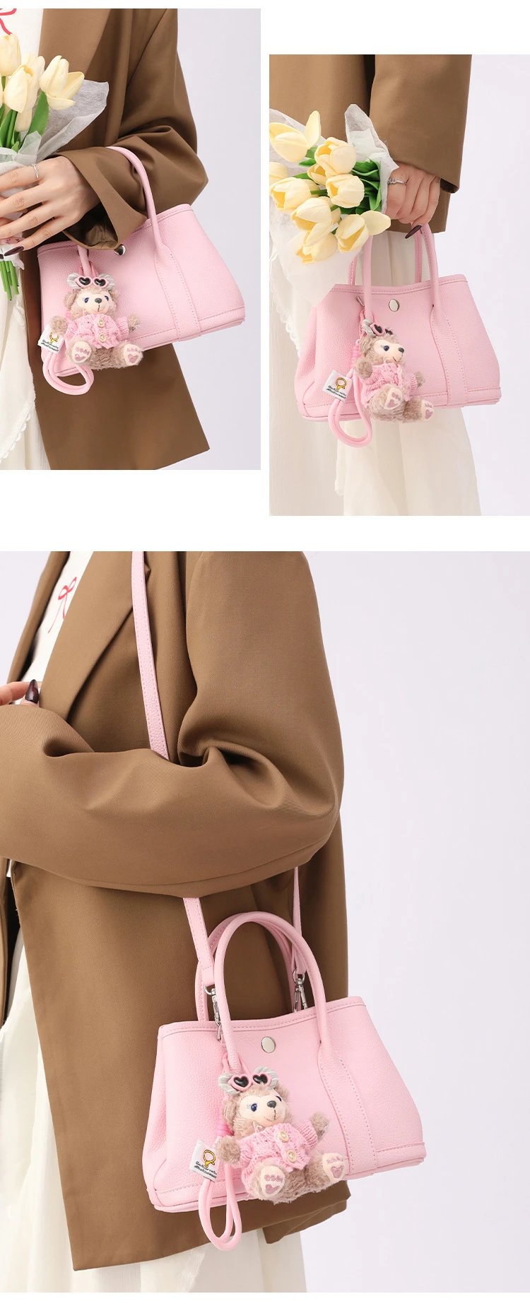 Disney x Sanrio Duffy the Disney Bear Pink Tote Handbag - 14