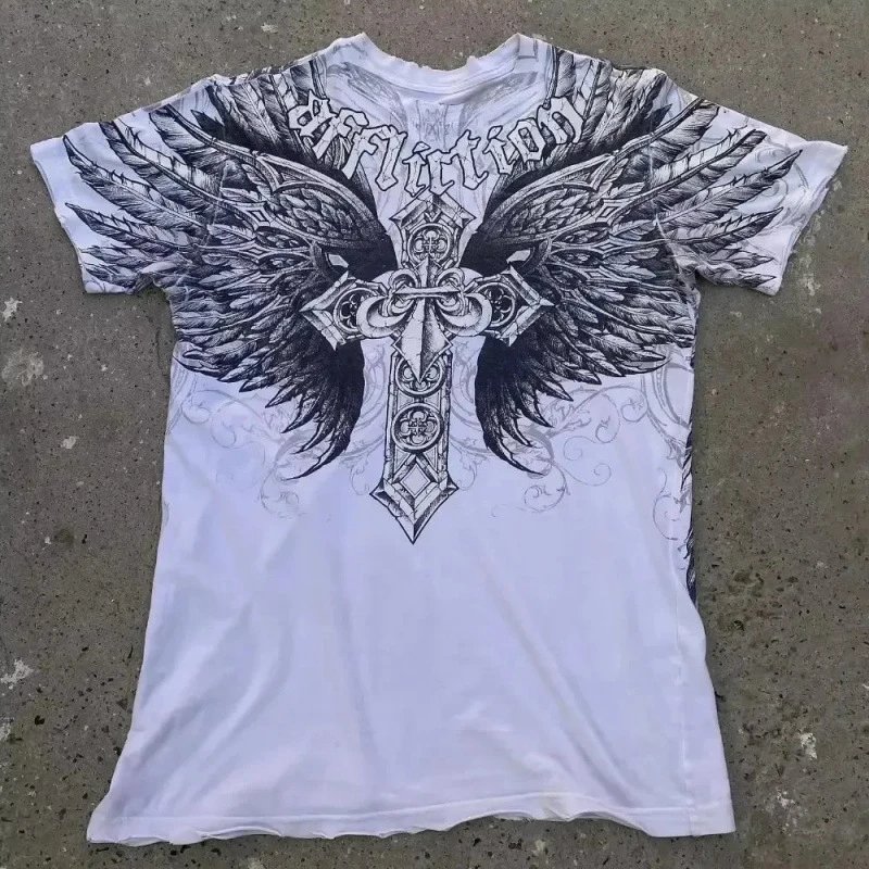 Affliction Winged Cross White T-Shirt T-Shirts