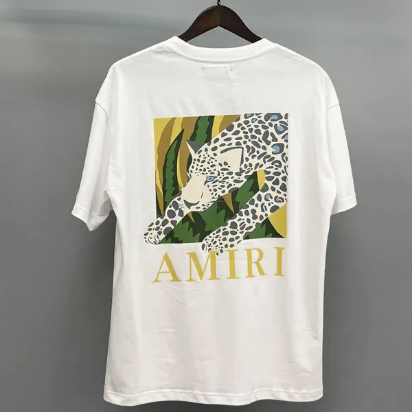 Amiri Leopard Print Graphic T-Shirt White - 1