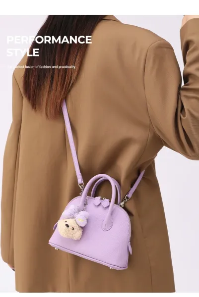 Design Dome Mini Handbag Orange with Poodle Charm - 15