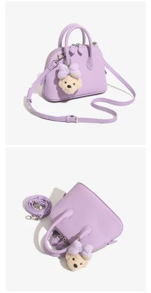 Design Dome Mini Handbag Orange with Poodle Charm - 23