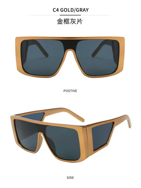 Design C3 Black / Yellow Oversized Shield Sunglasses Eyewear - 17