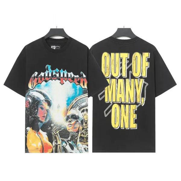 Godspeed Out Of Many One Skeleton Basketball T-Shirt Black - 8