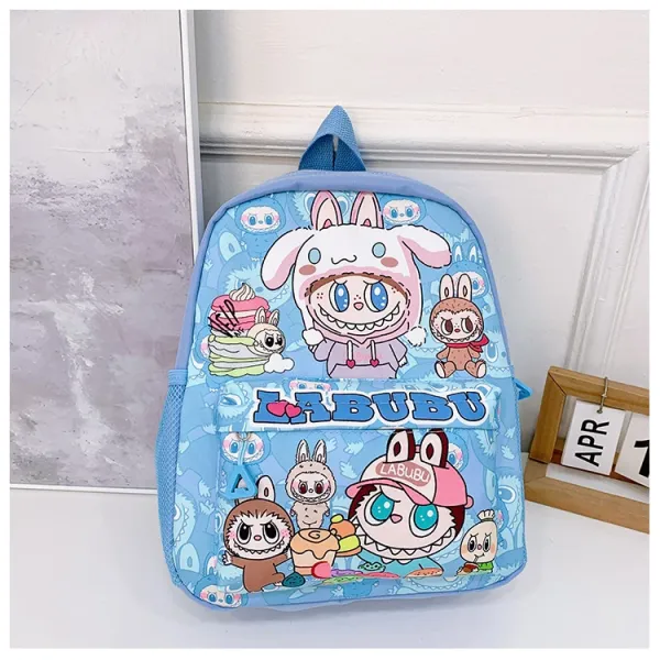 Design Labubu Pink Gingham Cartoon Print Mini Backpack - 27