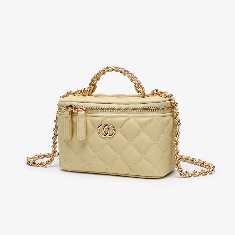 Chanel Mini Vanity Case Off-White Quilted Chain Bag - 27