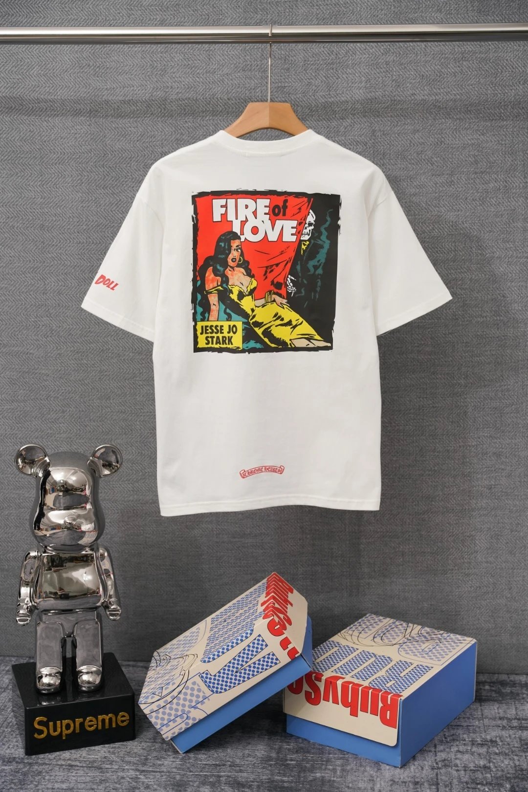 Chrome Hearts x Jesse Jo Stark Fire of Love Graphic T-Shirt White - 22