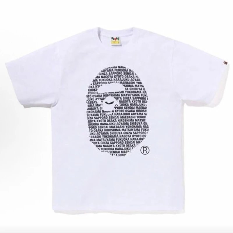 A Bathing Ape Classic Ape Head Graphic White T-Shirt - 7