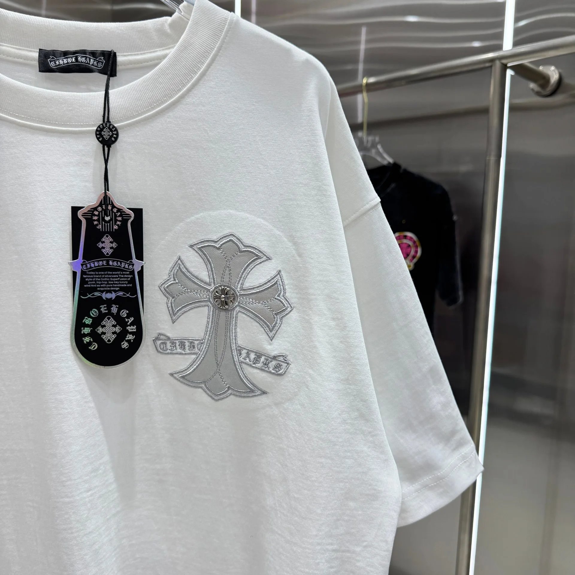 Chrome Hearts Cross Embroidered Black T-Shirt - 8