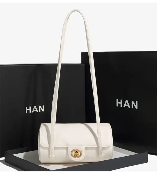 HAN Mini Barrel Crossbody Bag White - 23