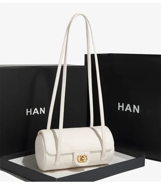 HAN Mini Barrel Crossbody Bag White - 24