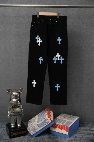 Chrome Hearts Cross-Embroidered Black Jeans - 1