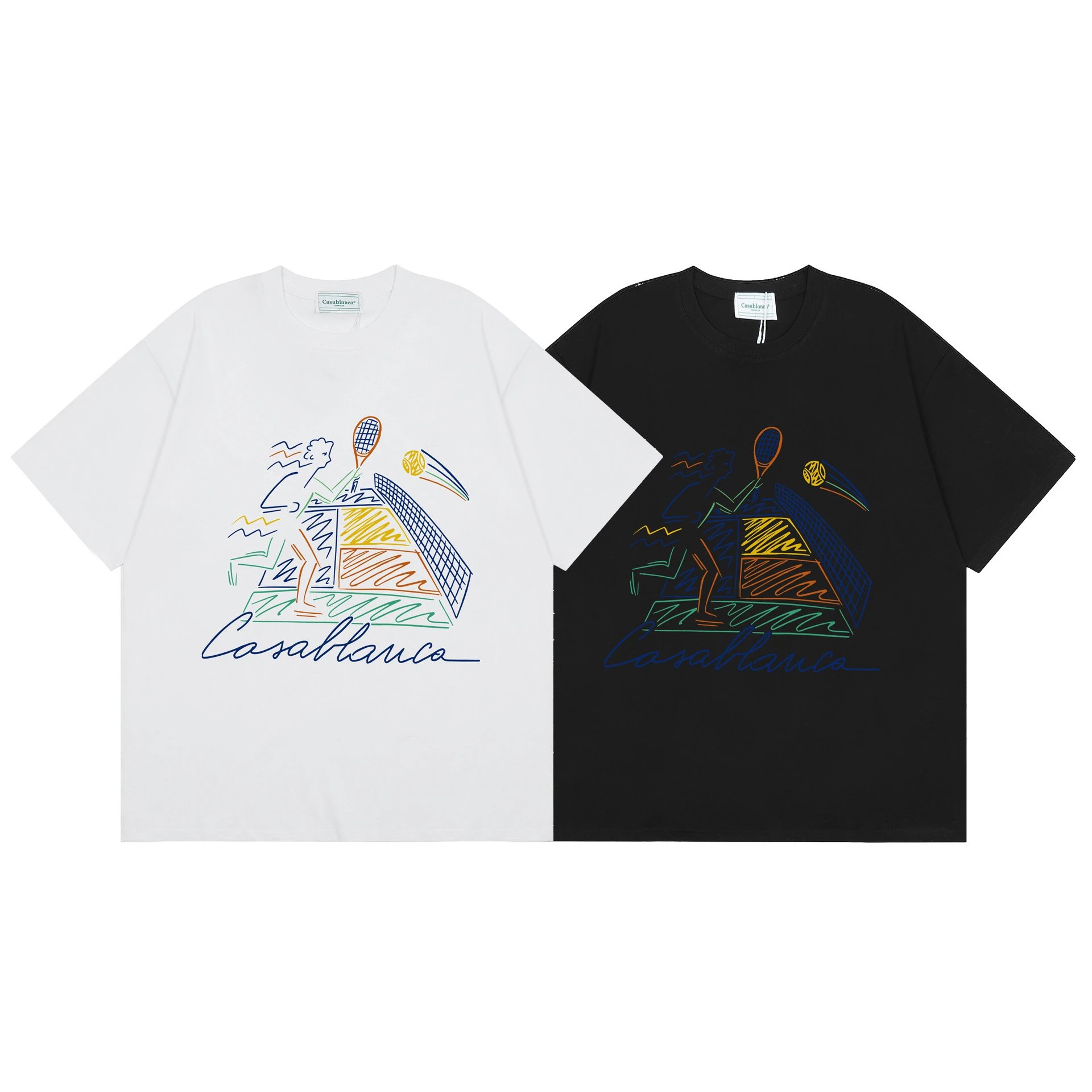 Casablanca Column Print Oversized White T-Shirt - 3