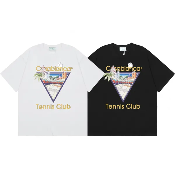Casablanca Tennis Club Palm Springs Graphic T-Shirt Light Blue - 3