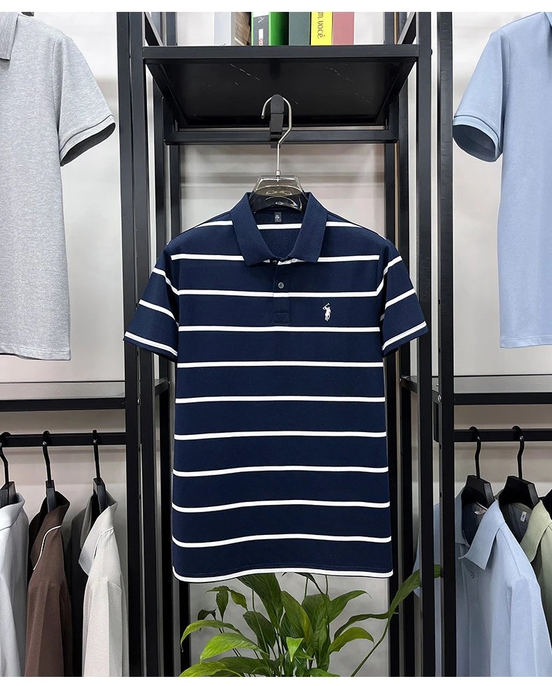 Polo Ralph Lauren Striped Polo Shirt Army Green - 9