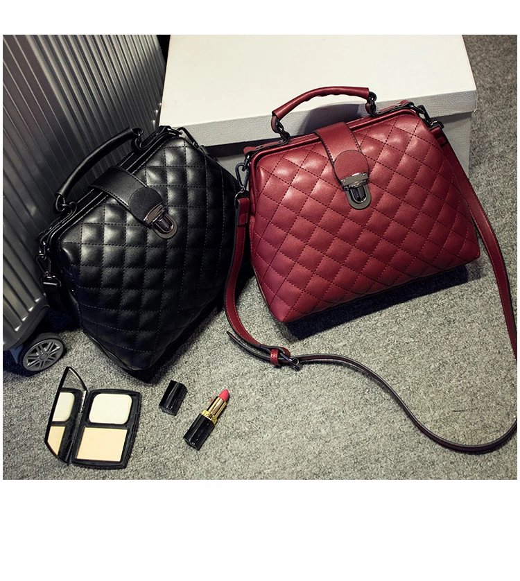 Design Celine Quilted Doctor Bag Burgundy Handbag Handbags - 8