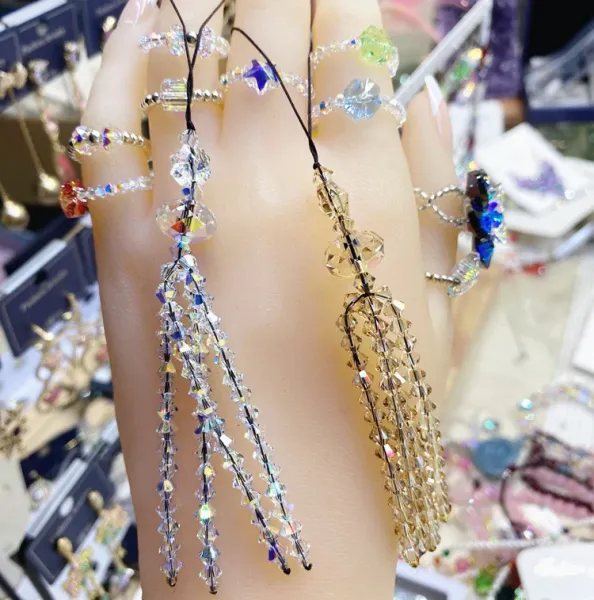 Design Crystal Tassel Phone Charm Multicolor Accessories Jewelry - 5