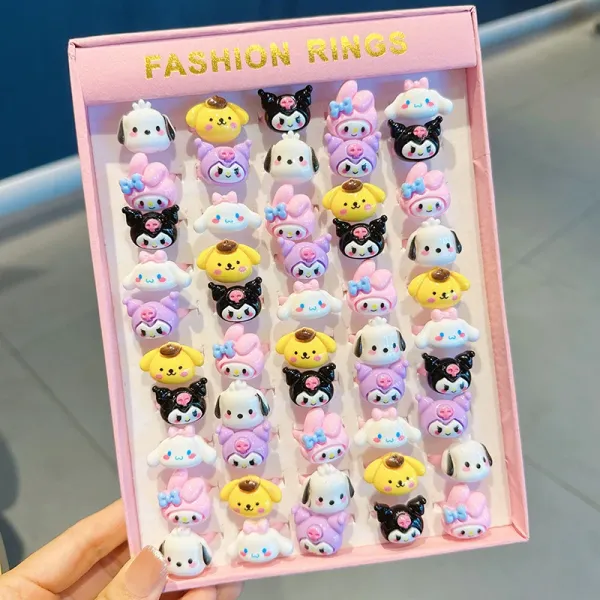 Sanrio Character Fashion Rings Set Multicolor Rings Jewelry - 1