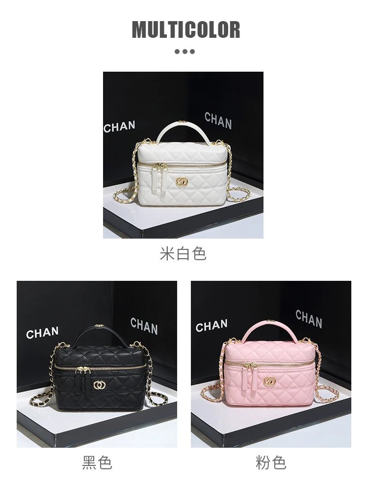 Chanel Mini Vanity Bag Pink Quilted Leather Handbag - 7