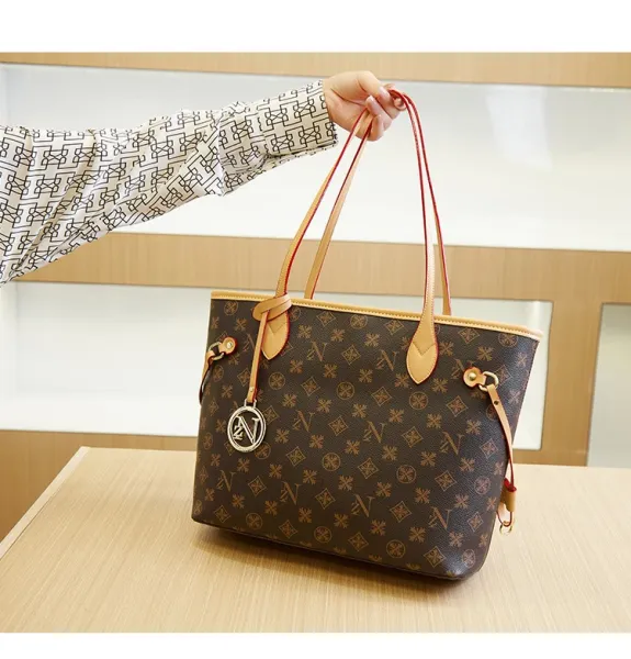 Louis Vuitton Neverfull Monogram Brown Tote Bag - 8