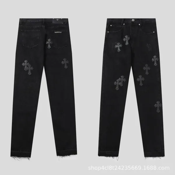 Chrome Hearts x NoStylist Embroidered Cross Patch Light Wash Jeans - 6